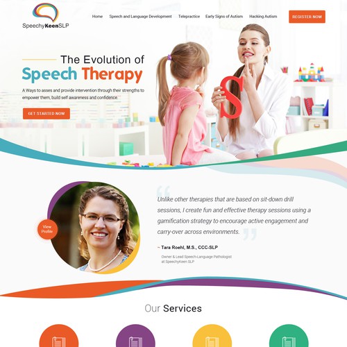 Professional but Friendly Speech Therapy website design Design by Gendesign
