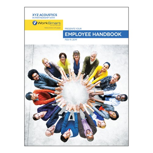 Design a new look for employee handbook - cover page/header/new font Réalisé par TheVisualStoryteller