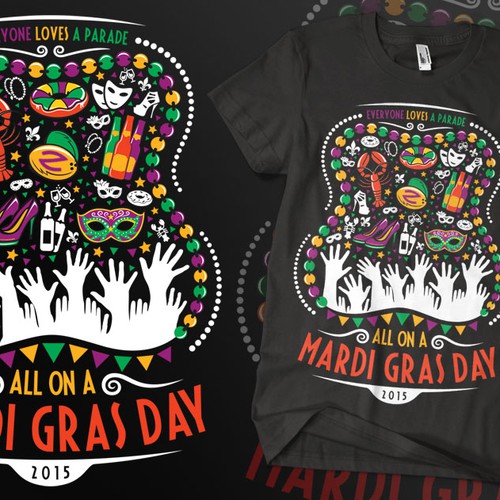 Festive Mardi Gras shirt for New Orleans based apparel company Réalisé par revoule