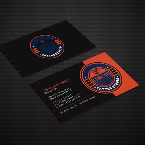 Diseño de I need a strong business card design for my custom tattoo studio Inktender de VIVID_Design.