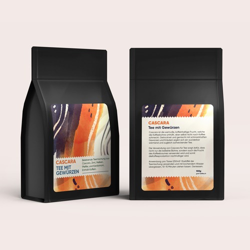 Cascara tea label Design by Experiva