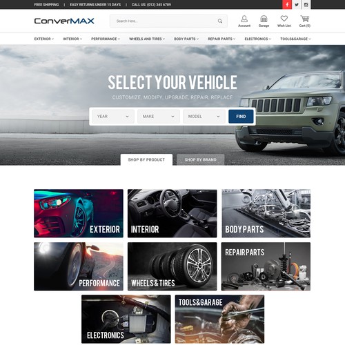 Design a Woocommerce theme for auto parts store Design by Webwooter™