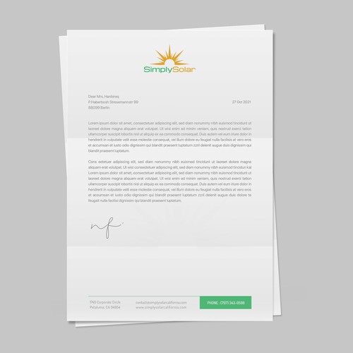 "Renewable Energy Company Letterhead" Design by Budiarto ™