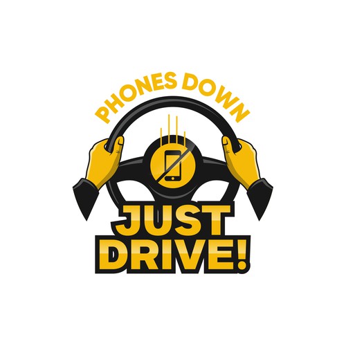 Eye-catching logo for distracted driving campaign Phones Down, Just Drive! Design by Lyna✎