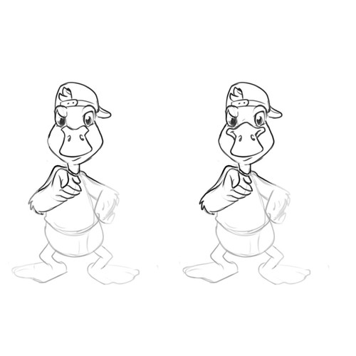 Illustration of a cool and not childish duck for a part of our Website (png) Design by BROXinc