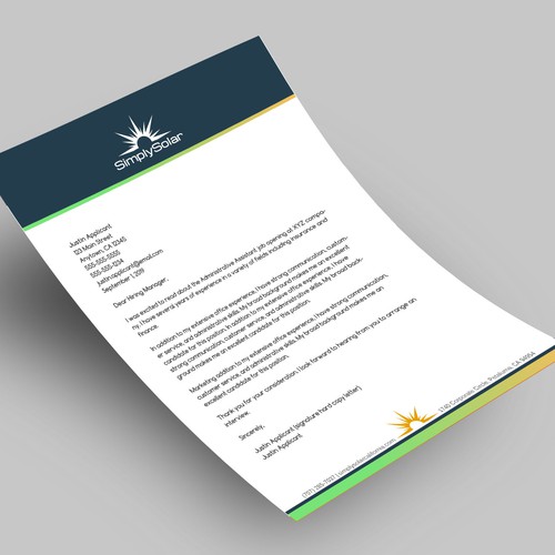 "Renewable Energy Company Letterhead" Design réalisé par Xclusive16