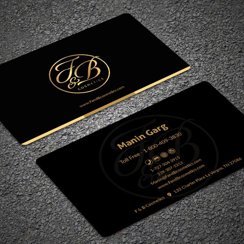 コンペ「Black & Metallic Gold Business Cards」のデザイン by Seerat Razzakiさん 