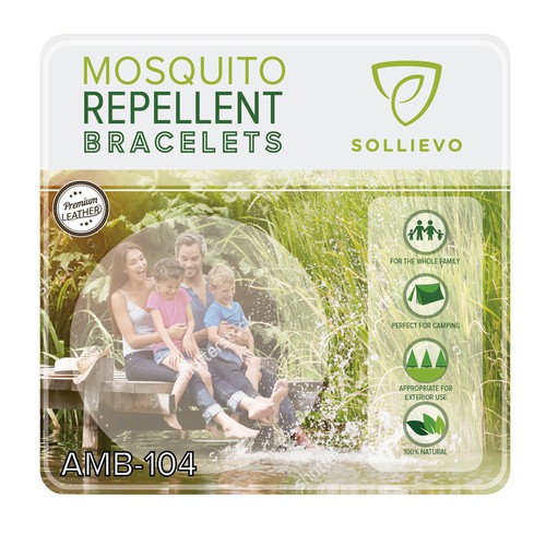 Beautiful label for mosquito repellent bracelets helps with Zika