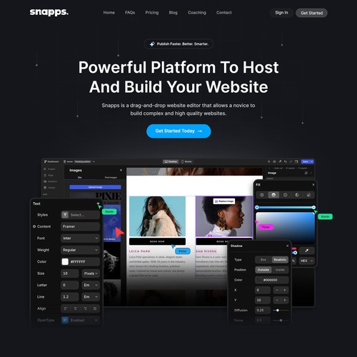 Designs | Snapps.ai Top Tier Drag Drop Website Editor - Great for your ...