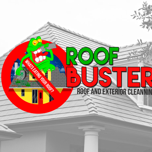 Designs Roof Busters Roof And Exterior Cleaning Logo With A Ghost