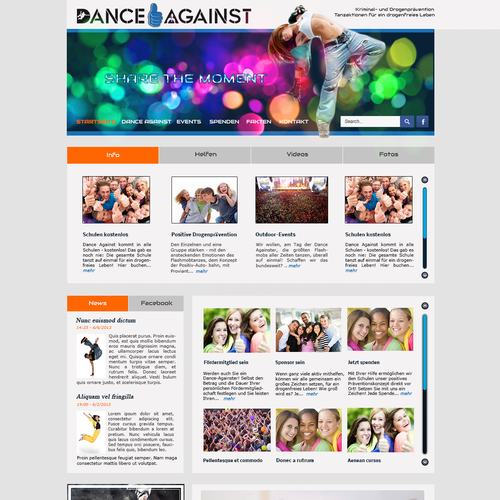 99nonprofits: website design für Dance Against e.V.         www.dance-against.de