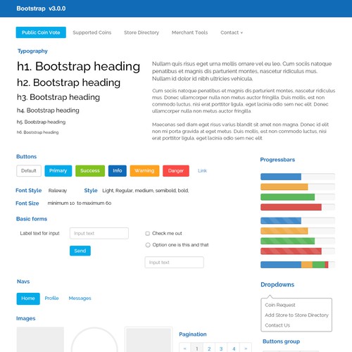 Coinpayments.net Bootstrap 3-Compatible Deisgn Contest Design by KashiArts