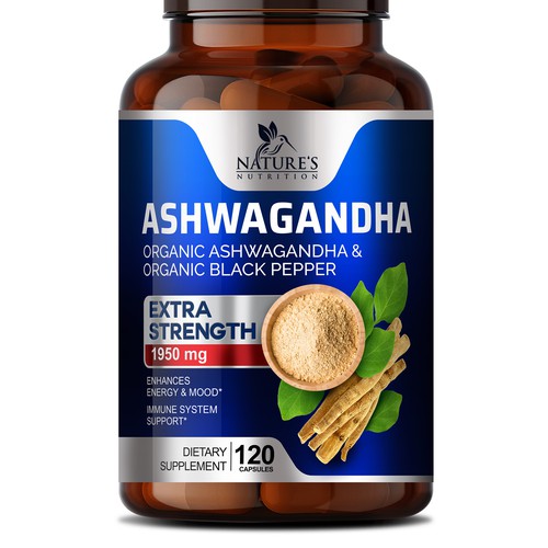 Natural Ashwagandha Capsules Design Needed for Nature's Nutrition-ontwerp door sapienpack