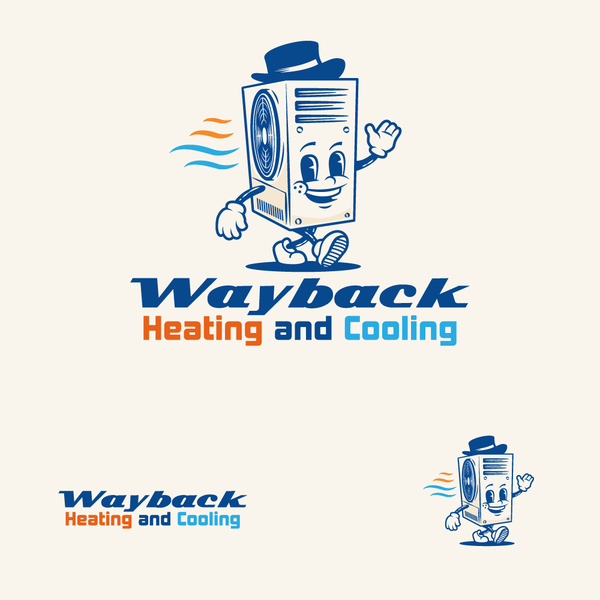 Wayback Nostalgic Logo Design for Wayback Heating and Cooling