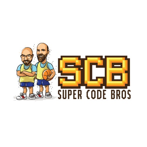 Pixel Art Logo for Super Code Bros Design by micilijana