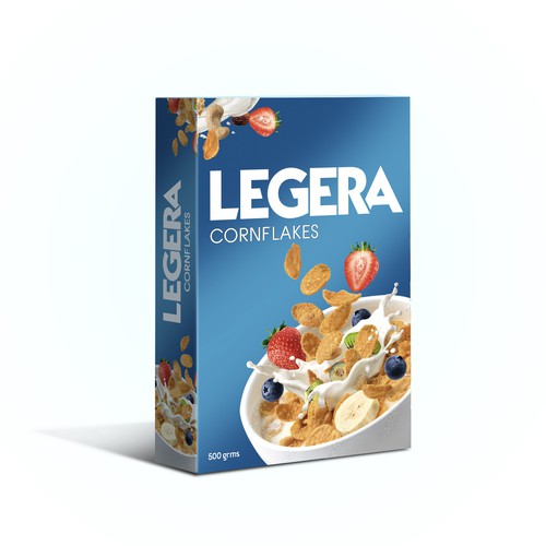 Premium cereal breakfast packaging (Corn Flakes) Design by sougatacreative