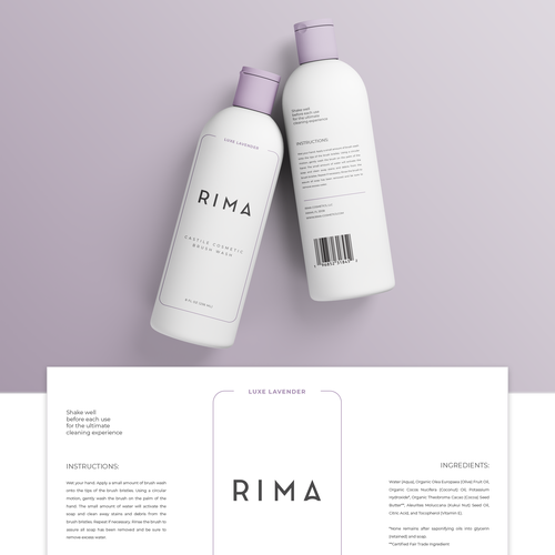 Minimalist Label for a luxury brand of cosmetic brush washes Design by miljandesign