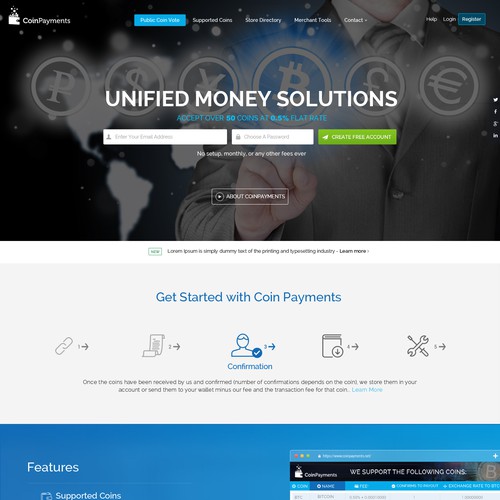Coinpayments.net Bootstrap 3-Compatible Deisgn Contest Design by KashiArts