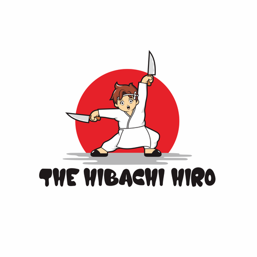 japanese aesthetic - private hibachi chef/hero to appeal to both adults and kids for private parties Design by diablo elvins