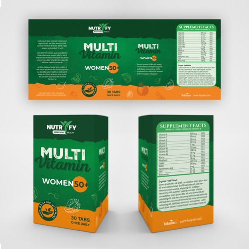 Design a premium packaging for Multivitamin for women 50+ brand for Nigerian Consumers Design réalisé par SRGrafica