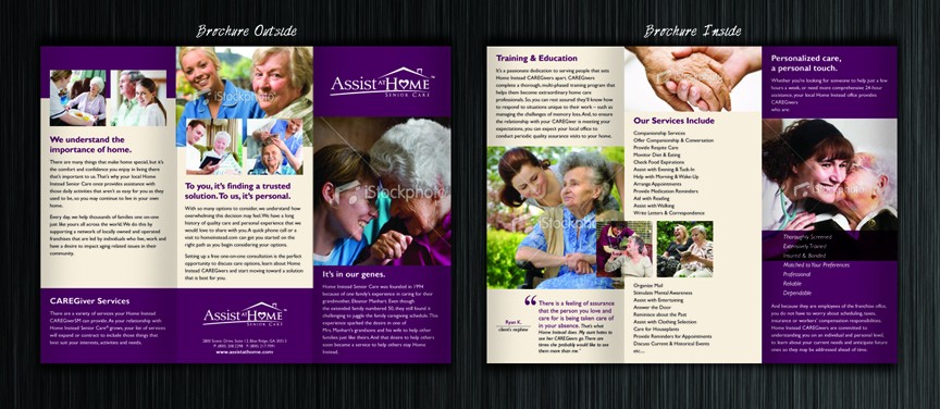 Brochure Presentation Folder For Senior Home Care Service