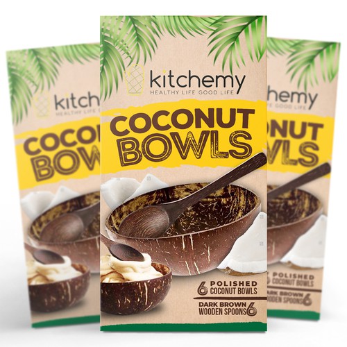 Coconut Bowls - Box Packaging Design Design by Aleina Design Studio