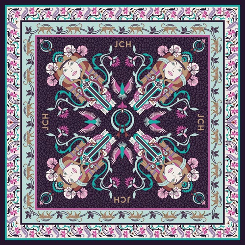 Pattern for silk scarf Design von rafapi