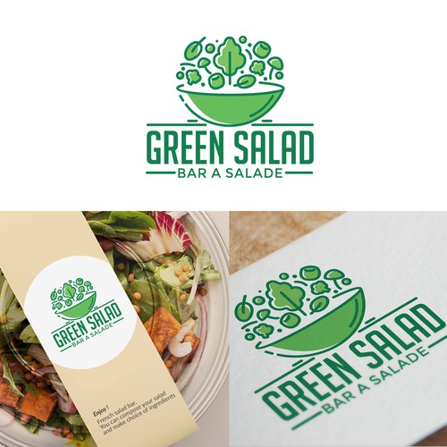 GREEN SALAD need his logo Design by thecube83