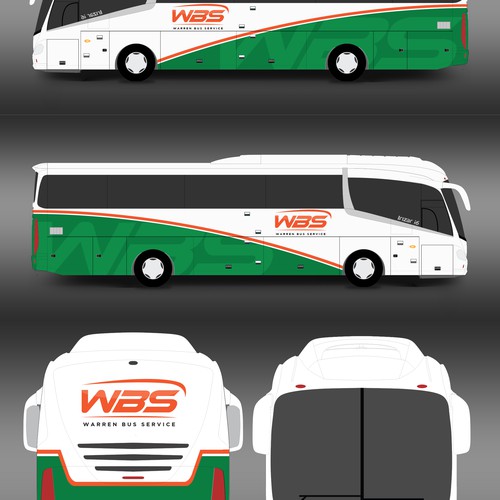 Charter Bus Graphics Incorporating Company Logo Competition Design by Kiky Rizki