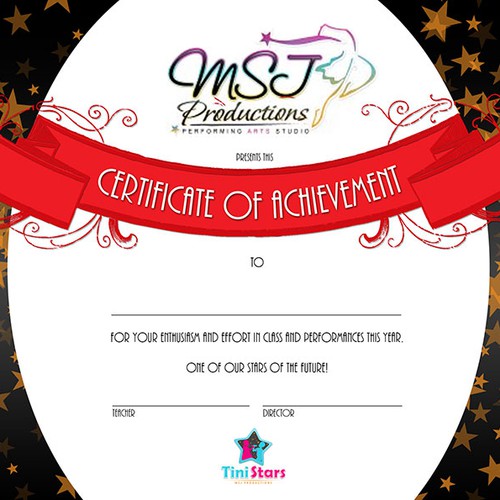 Design Creating a Dance Studio Certificate of Acheivement di DebG