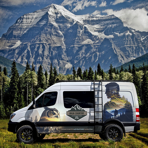 Nature inspired Sprinter Van Wrap design for High Country Adventure Vans Design by ⭐Voicu™