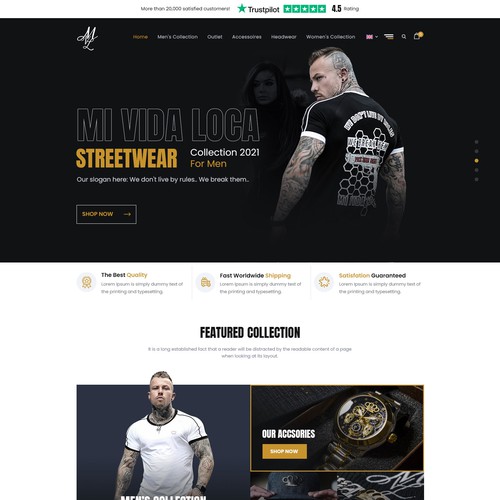 Mi vida loca Streetwear webdesign productpage and homepage Design by AKDCreative