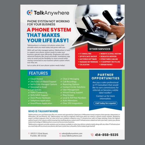 TalkAnywhere Sales Flyer Design by Dzine Solution