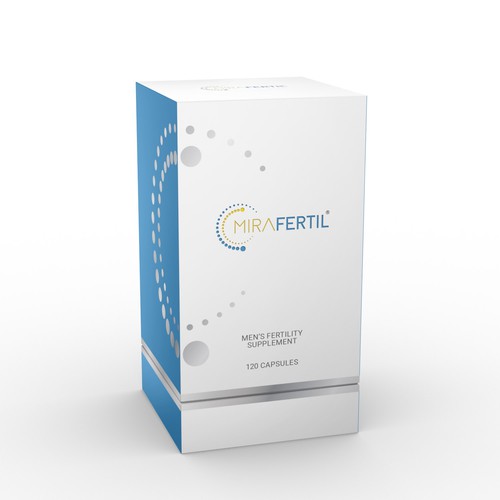 a box for male reproductive supplement improves sperm quality that look professional yet luxurious Design by CK Graphic