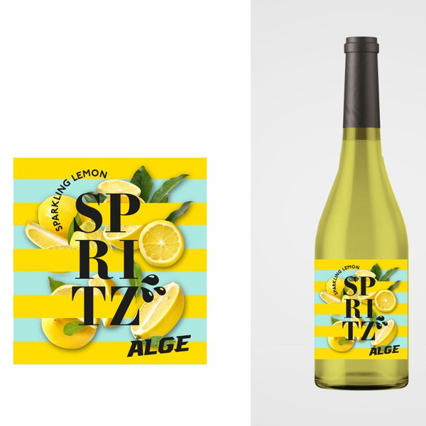 Design by feinschliff titled "Etikett für einen Lemonspritz-Sommercocktail"