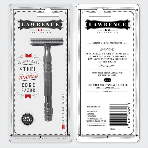 Designs | Create a Blister Card Design for Lawrence 27C Razor | Product ...