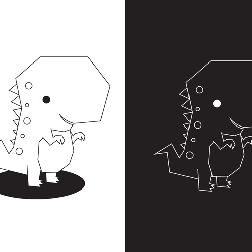 Design di draw a cute T-REX icon/mascot di ies