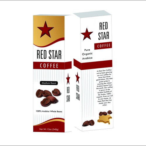 Create the next packaging or label design for Red Star Coffee Réalisé par Design, Inc.