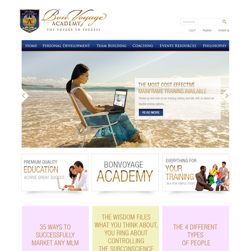 website design for BonVoyage Academy Design por Hitron_eJump