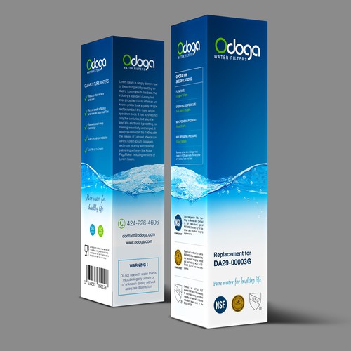 Looking for modern & luxurious redesign of water filter packaging Design by UniqueHub