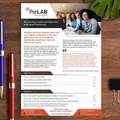 1 Page Flyer Design for a professional company Design by DezinDragonz