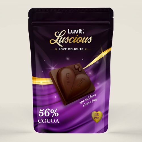 Design a standout label for a Premium Chocolate Homepack Design by Radmilica