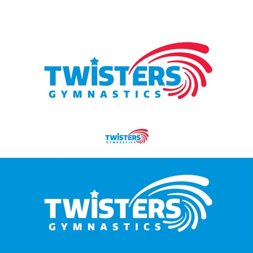 Twister Gymnastics Logo Rebrand - Modern, Exciting, Clean Logo Update for Kids Gymnastics Facility Design by DR Creative Design