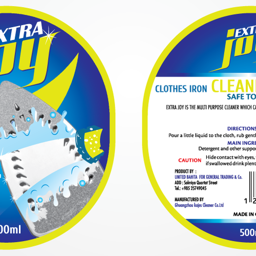 Design a capturing & informative label for a quirky cleaning product. Design by God_Child