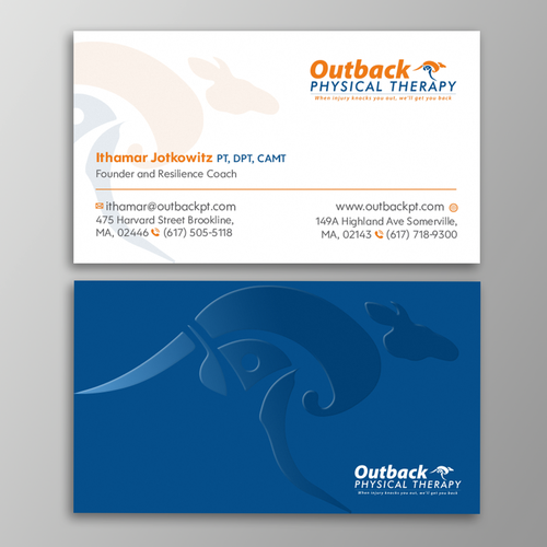 Business card for 2 clinic physical therapy office Design by Design sp