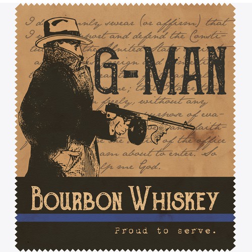 G-Man Whiskey Is seeking a distinctive design for our new brand. Design by Windmill Designer™