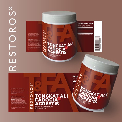 NEW Restoros Supplement Label with Additional Opportunity for Winner (BLIND + GUARANTEED CONTEST) Design by Tabu Things