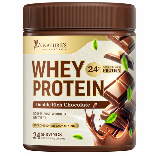 Tasty Whey Protein Chocolate Design Needed for Nature's Nutrition Design réalisé par Davi Giolo ★