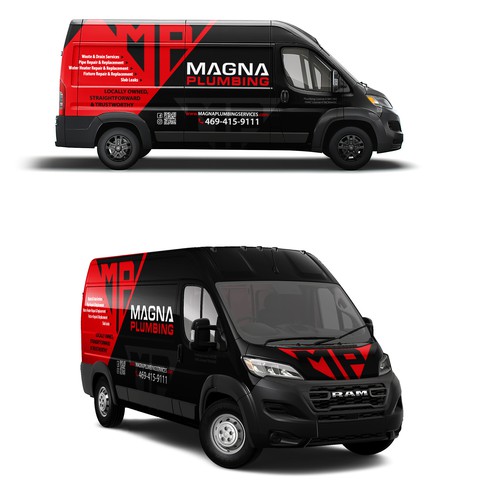 Informative, Clean Van Wrap for Plumbing Business Design by Art Mahno ✔