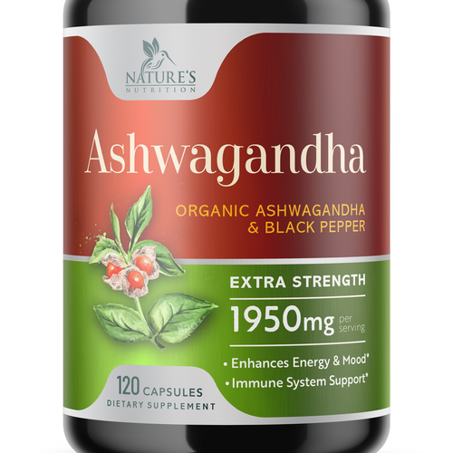 Diseño de Natural Ashwagandha Capsules Design Needed for Nature's Nutrition de Encephalon™